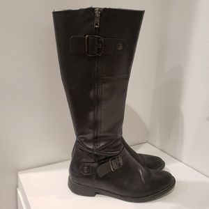 Aldo black leather riding boots